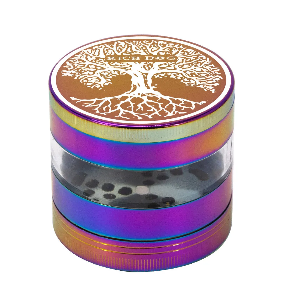 Zink Alloy Rökning Herb Grinder 63mm 4 Piece Metal Tobacco Grinder Smoke Grinders för handsked rörtillbehör