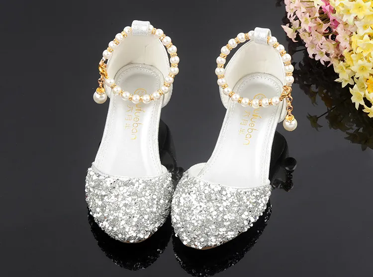 Lovely Silver Beads Flower Girls' Shoes Kids' Shoes Girl's Wedding Shoes Kids' Accessories SIZE 26-37 S321024249F