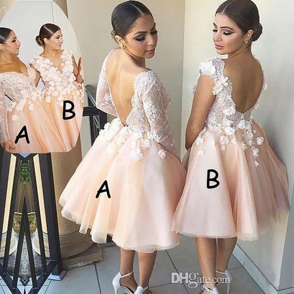 Abiti da damigella d'onore Tulle in pizzo floreale 3D Abiti da damigella d'onore lunghi fino al tè per Junior Wedding Party Guest Gown Maid of Honor Custom made BD9023