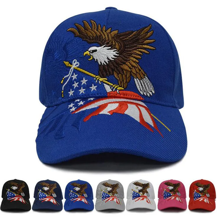 New Men Eagle Baseball Cap Full Form American Flag Embroidery Snapback