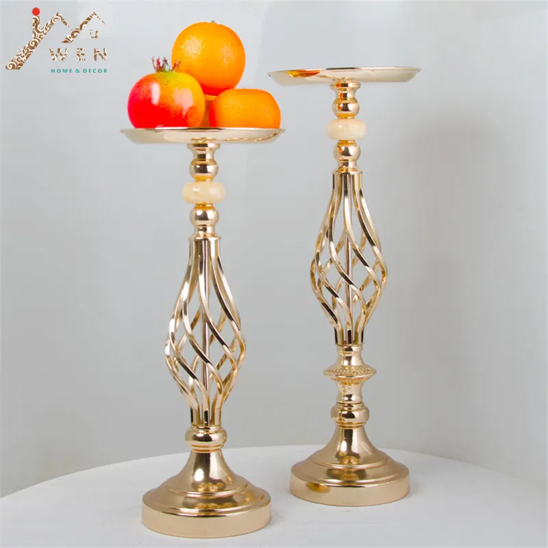 I titolari 10PCS oro Vaso candela Rack Stand Wedding Decoration Strada Piombo centrotavola pilastro del partito Candlestick eventi