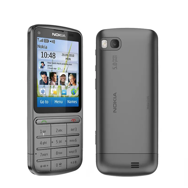 C3-01 Оригинальный разблокированный Nokia C3-01 2,4-дюймовый 5-мегапиксельный камера 1050MAH Wi-Fi Bluetooth Одно ядро-мобильный телефон Bluetooth