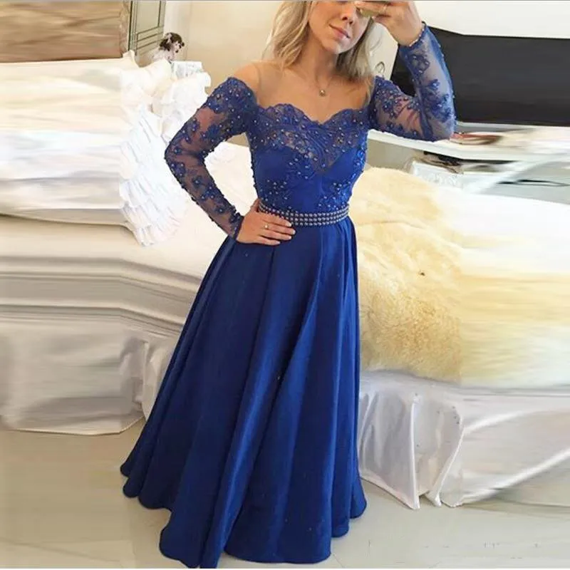 Royal blue lace sales gown