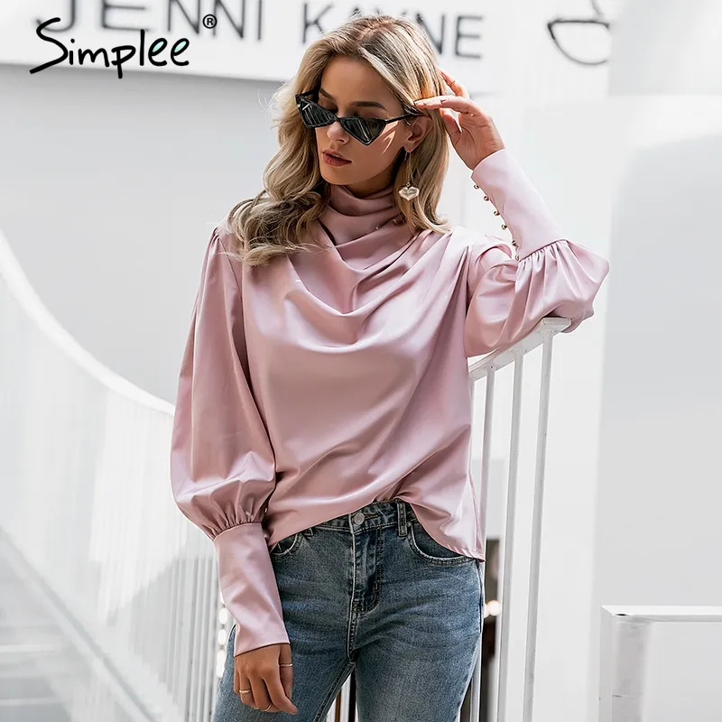 Blusa sales satin rosa