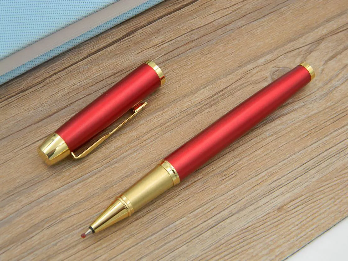 3PC Nowy IM Red Lanquerred Golden Arrow Clip Nib Rollerball Pen