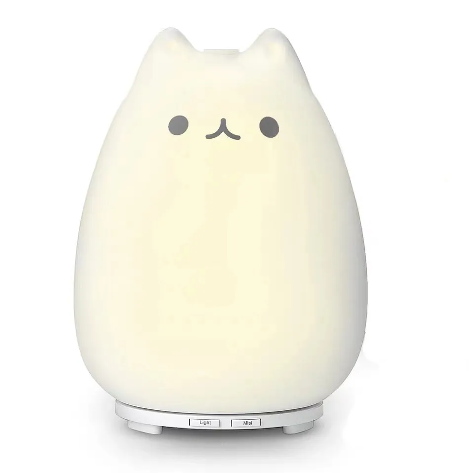 새로운 znt 귀여운 고양이 습기 초음파 스프레이 아로마 테라피 기계 호흡 램프 데스크탑 가습기 선물 할로윈 cat291w
