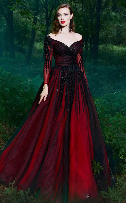 Black and red formal on sale gowns