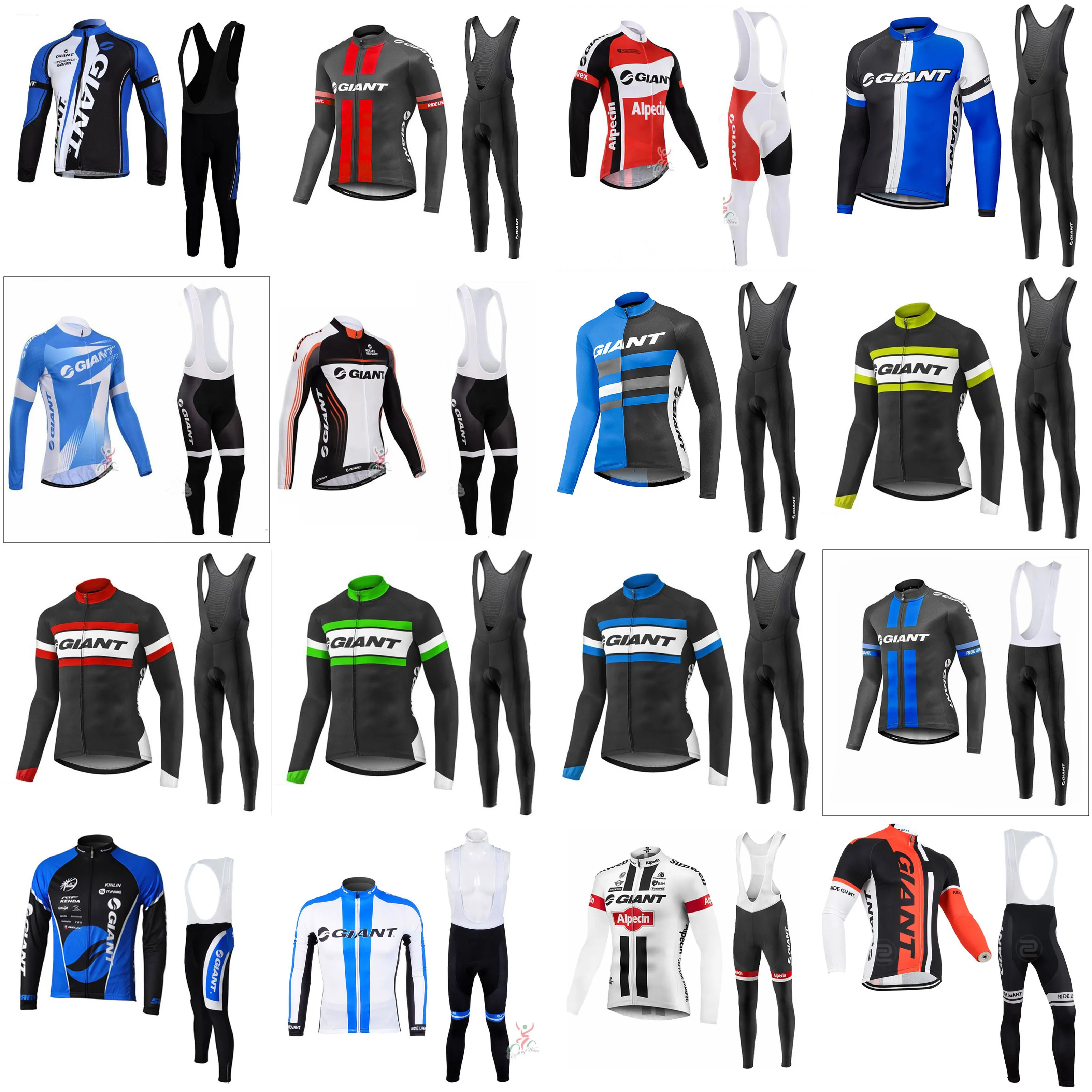 SCOTT team Cycling Set di pantaloni con bretelle in maglia a maniche lunghe Bici da MTB da uomo Abbigliamento ad asciugatura rapida di alta qualità U40933