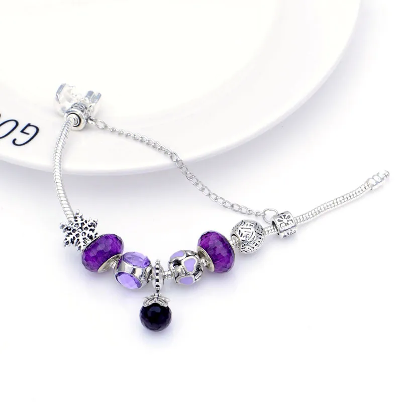 Wholesale-Water droplets pendant Bracelet Mother's Day Gift Bracelet Suitable for Pandora Style Jewelry