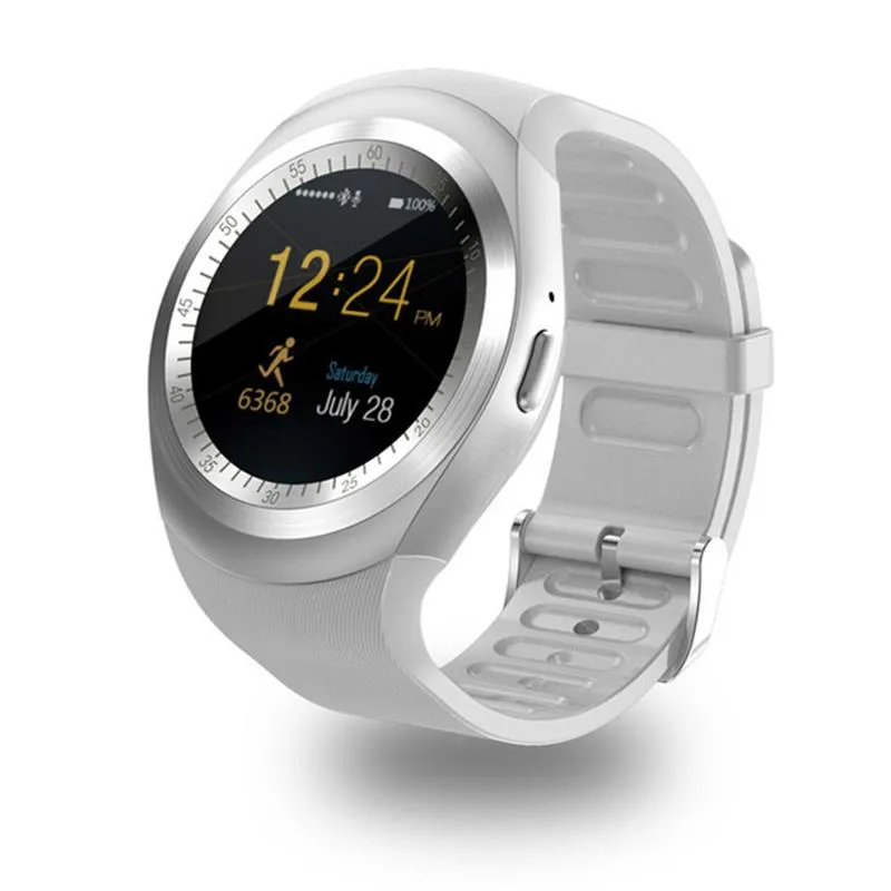 Bluetooth Y1 Akıllı Saatler Reloj Relogio Android Smartwatch Telefon Görüşmesi SIM TF Kamera Senkronizasyonu Sony HTC Huawei Xiaomi HTC Android Telefon İzle