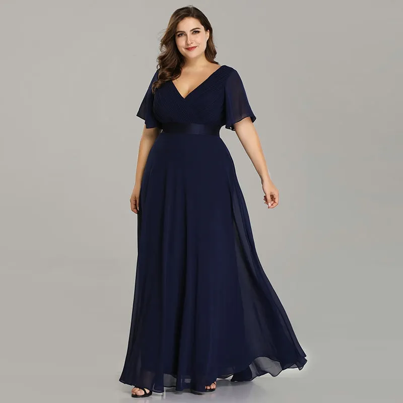 princess polly baby blue dress 2022 Navy Blue Plus Size Pink V Neck Chiffon Light... From Werbowy, $94.98