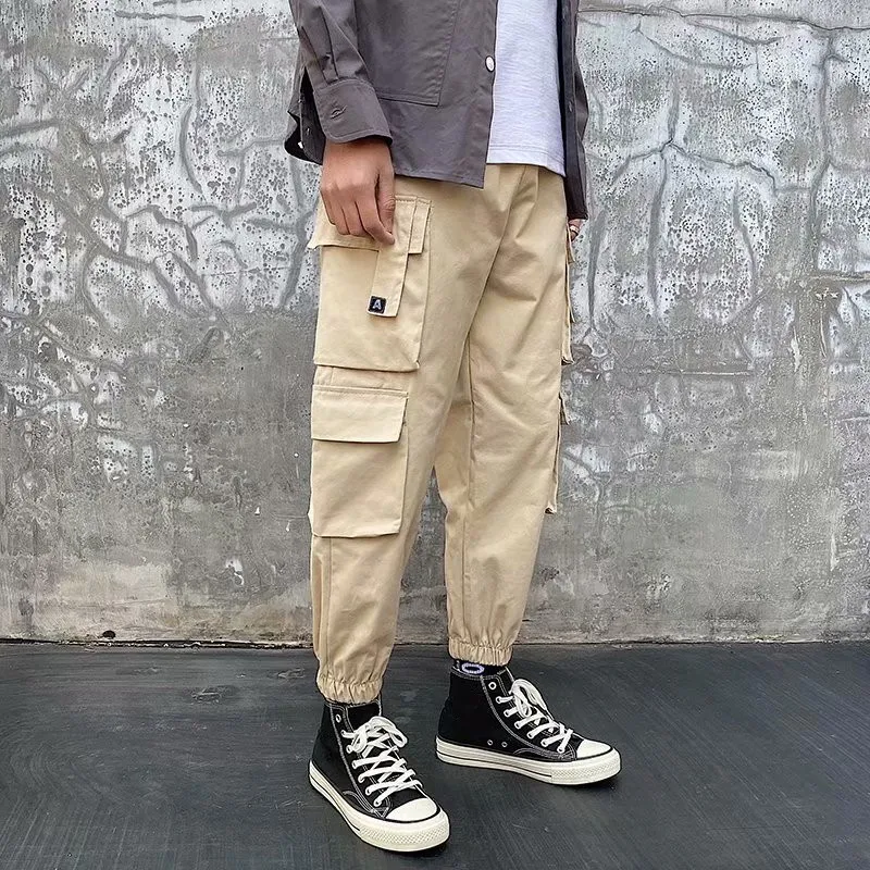 Pantalon Cargo pour hommes, nouvelle mode tenue de rue pour garçon, poches multiples, pantalon Cargo ample, décontracté, Harajuku, Jogging, survêtement pour hommes, 2020