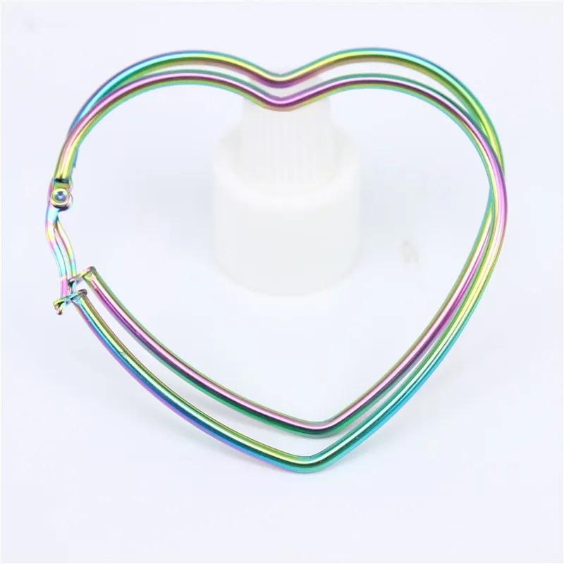 12pairs / Pack Moda Stud Hot Duże Heart w kształcie stali nierdzewnej Hoop Kolczyki Dla Kobiet Modna Biżuteria