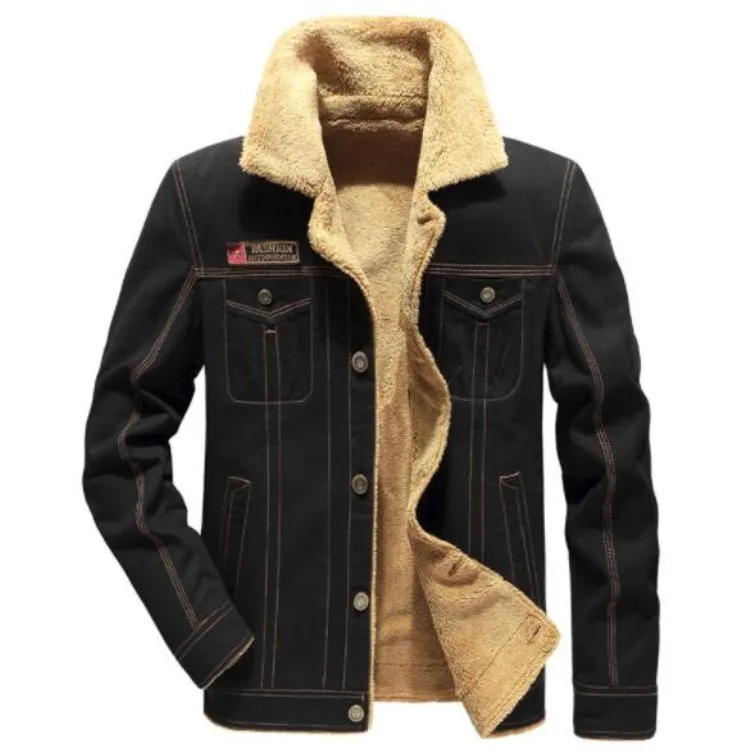 Luxury Designer Sherpa Denim Jacket For Men Oversized Winter
