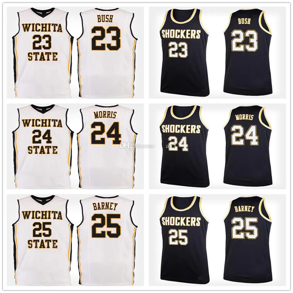 Ita State Shockers College #23 Brycen Bush #24 Shaquille Morris #25 Brett Barney Basketball Maglie da basket maschi