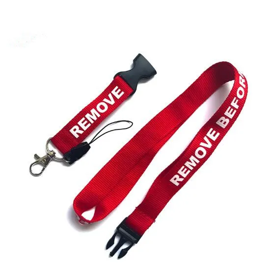 Cool Remove Before Flight Lanyards for Key Neck Strap Card Badge Gym Keychain Women Men Gifts DIY Rope Key-Ring Lanyard