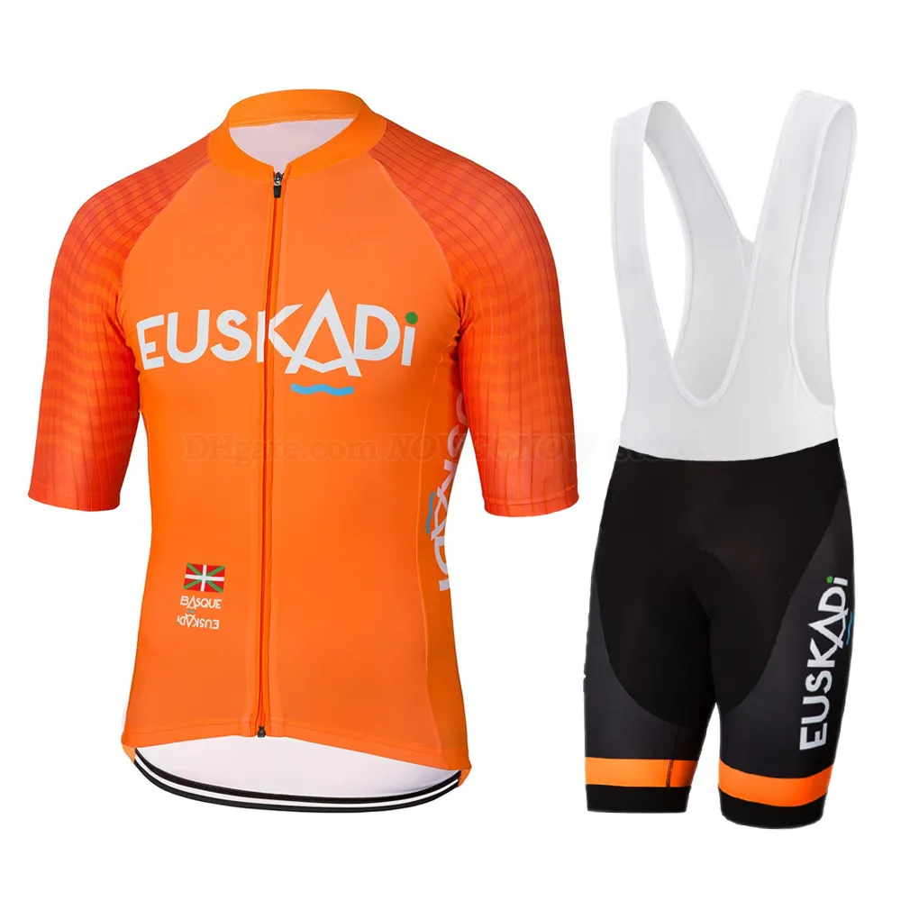 GEL 통기성 패드 반바지 로파 드 아저씨 턱받이 2020 새로운 오렌지 프로 사이클링 팀 유니폼 세트 남성 여름 야외 스포츠 자전거 레이싱 의류