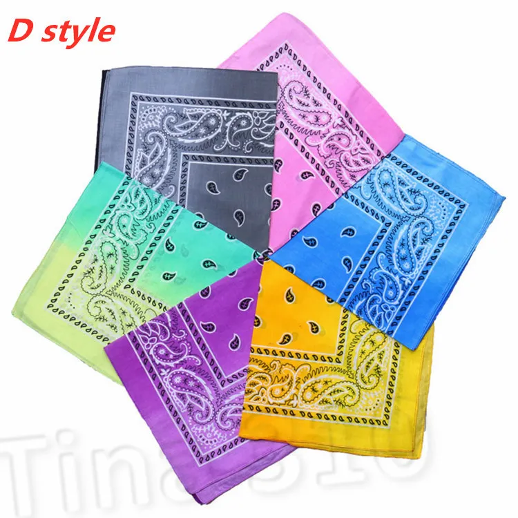 Hot 7 Styles Tie Dye Bandana Dubbelfärg Fyrkantig Gradient Hip-hop Headscarf Tryckt Färgrik Huvud Scarf 55 * 55cm Party Favor T2i51130-1