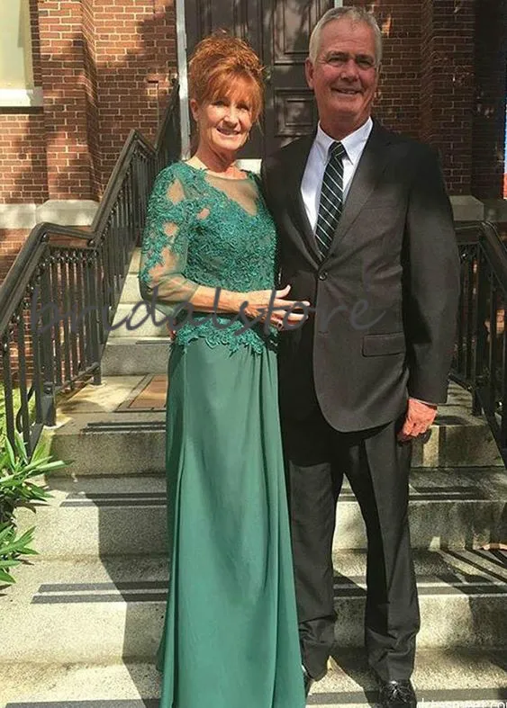 dark green mother of the bride dress