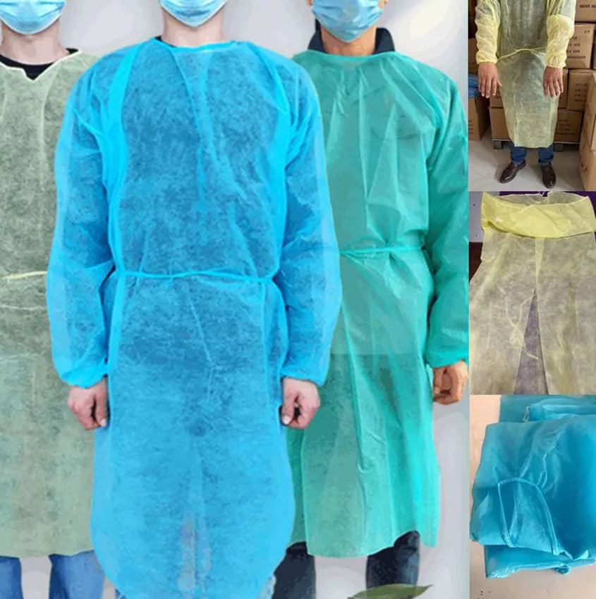 Non-Woven Protection Suit free size Disposable Protective Isolation Clothing For Home Outdoor Suit NonWoven Gown raincoats LJJK2359