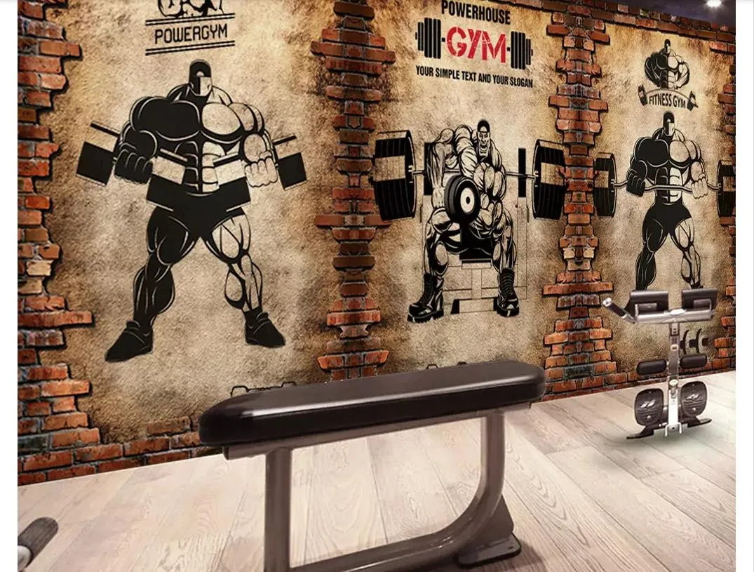 Custom Boxing Fitness Gym Wallpaper Industrial Decoration Mural Club Sports  Room Bar Background Wall Papel Tapiz 3d Para Pared