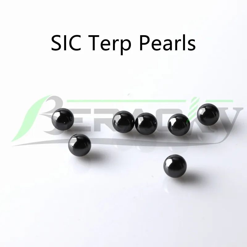 Beracky 4mm 5mm 6mm 8mm Rökning Silicon Carbide Sphere SIC Terps Pearls Black Beads Insert For Quartz Banger Nails Glas Bongs Dab Rigs