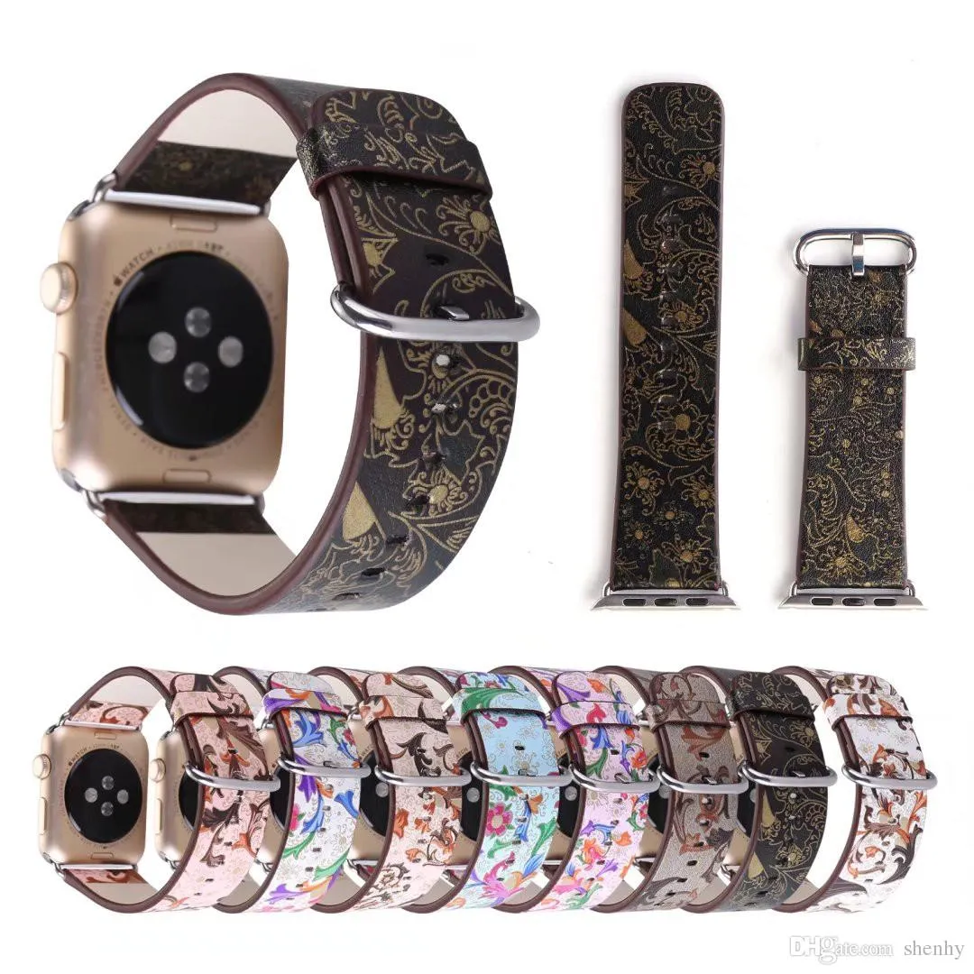 Fashion Rose Flower Wave Leather Strap for Apple Watch Ultra 49mm 8 7 41mm 45mm 42MM 44mm 38MM 40mm Women Replacement Bracelet fit iwatch Series 6 SE 5 4 3 Wristband