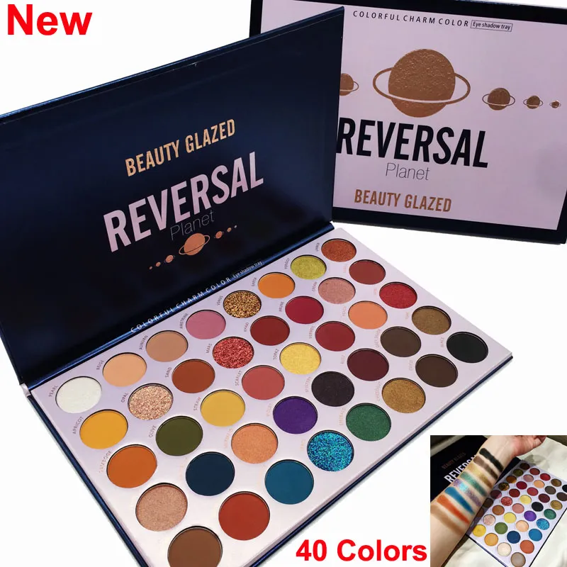 Beauty Glazed Eyeshadow Palette Makeup 40 Colors Eye shadow Glitter Shimmer Matte Nude eyeshadow Reversal Planet palette Brand Cosmetics