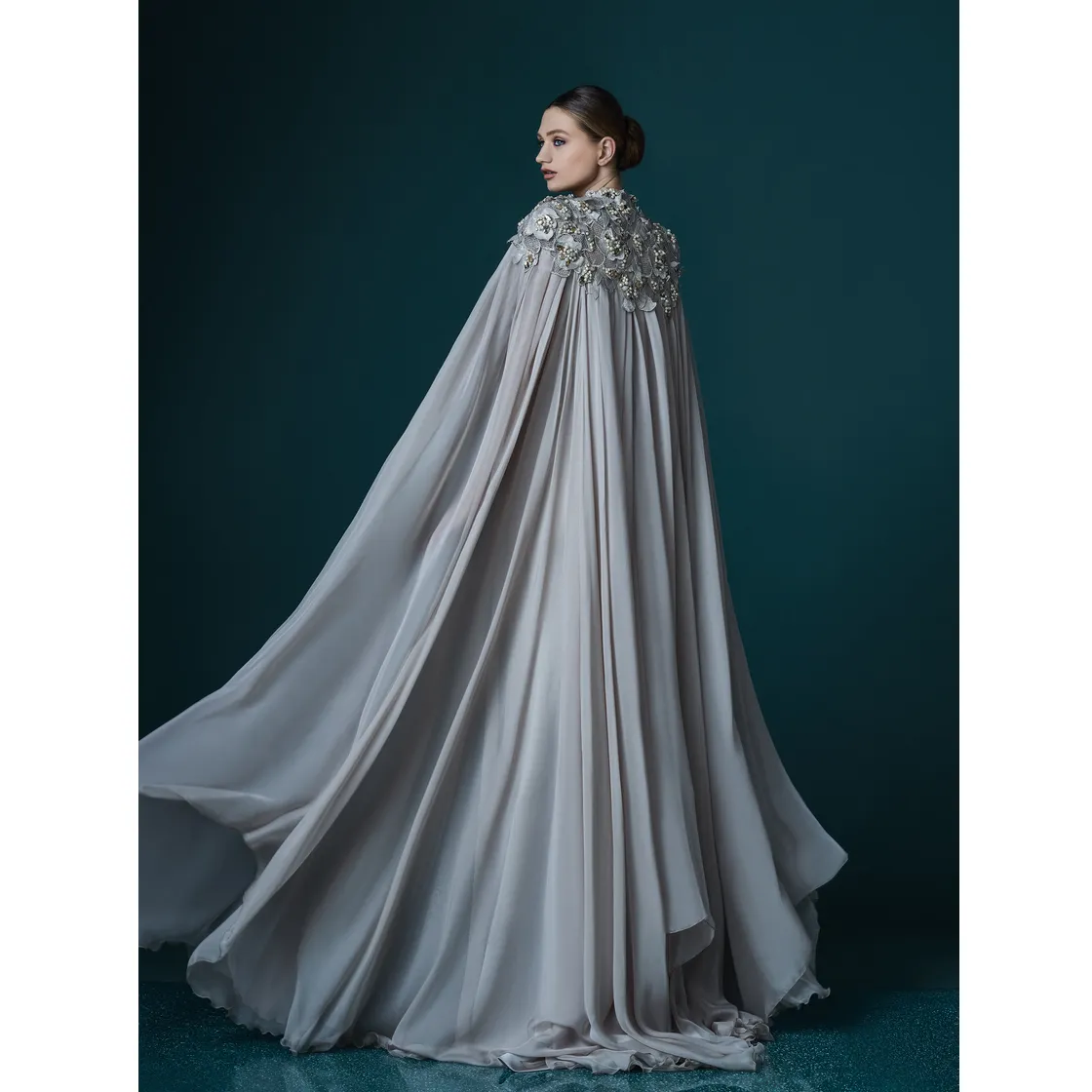 sachin and babi light blue dress Long Gray Chiffon Bridesmaid Dresses Mixed Style – Lisposa main image 0