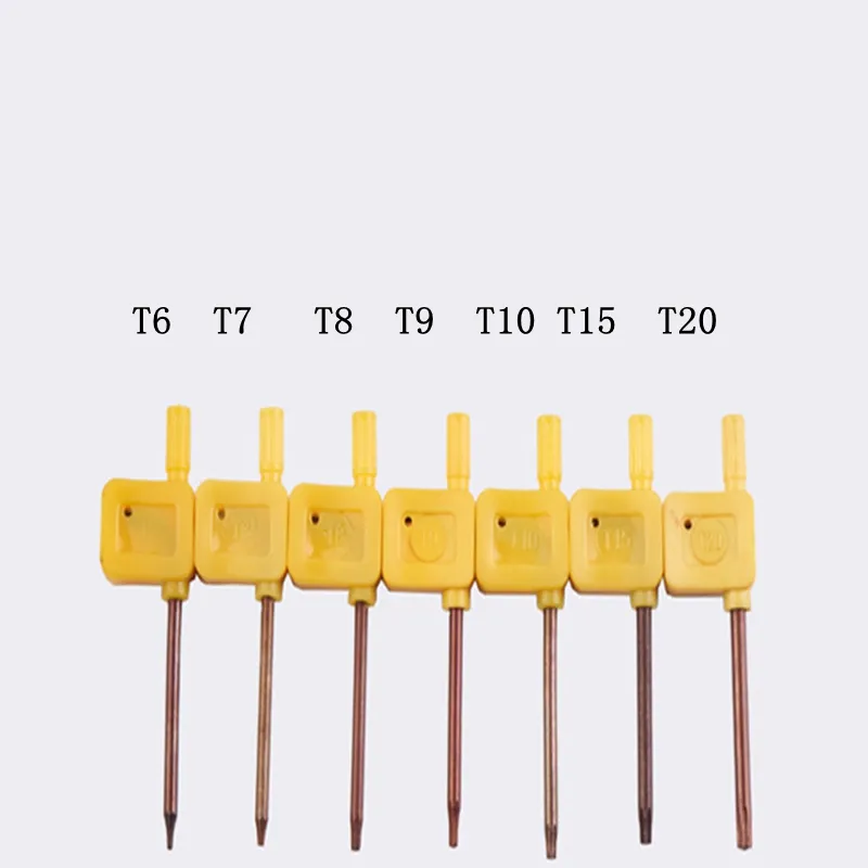 Nouveau MINI S2 tournevis T6 T7 T8 T9 T10 T15 T20 drapeau jaune clé tournevis clé outils ouverts