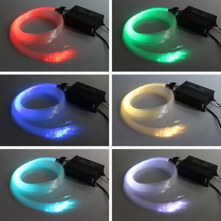 RGB colorido led led fiber óptica de estrela de estrela do teto kit de teto lumin signo néon 150pcs 0,75 mm 2m 16W RGB FIBERS OPTICA LUZES MOTOR DO MOTOR 24KEY