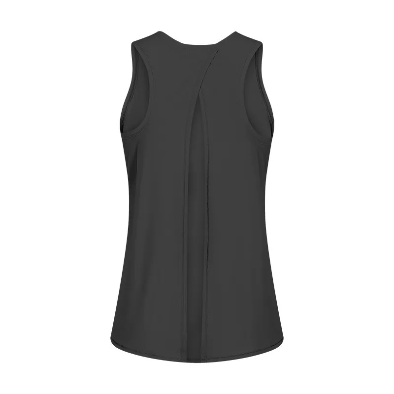 Breathable Backless Solid Color Yoga Vest for Women - Quick-Dry Fitness  Sports Top, Lightweight Running Tank