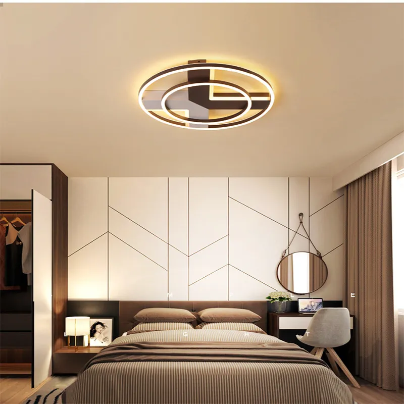 Plafonnier led rond Chambre led luminaire plafond simple chambre d'hôtel nordique moderne RC Dimmable led suspensions AC 85-265V