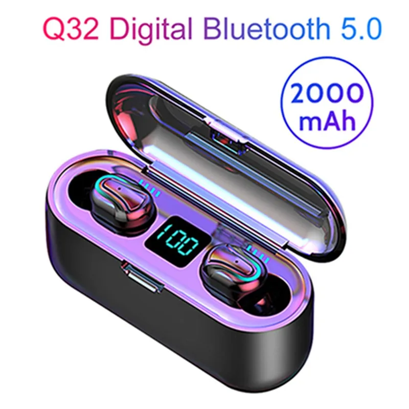 HBQ-Q32-1 Trådlösa hörlurar Bluetooth 5.0 TWS hörlurar Inbyggd mikrofonbrytande headset med LED-skärm