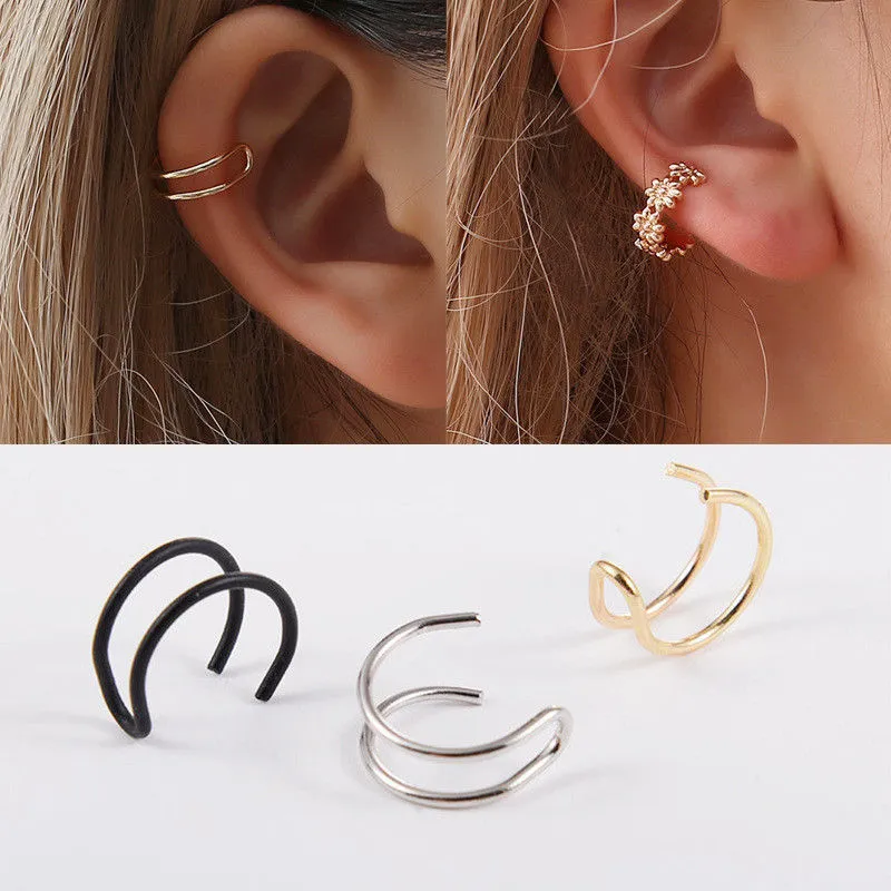 Nuovo 5 Pz/lotto Vintage Color Oro Foglie Polsino Dell'orecchio Non-Piercing Falso Cartilagine Orecchini A Clip Per Le Donne Degli Uomini Gioielli di Tendenza Creativa  36