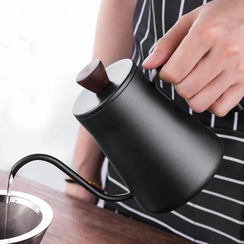 Mini bouilloire à café épaisse en acier inoxydable, 400ml, goutte-à-goutte, Gadget de cuisine domestique, cafetière pot2269