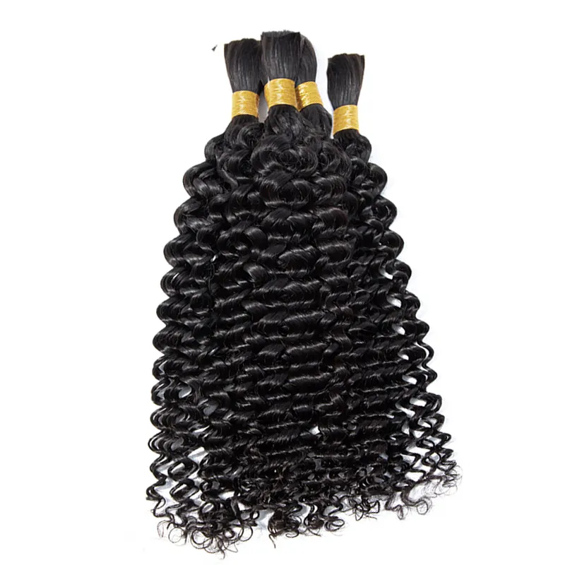 Afro Kinky Human Hair Włosy Ludzki Platcia Włosy Brazylijski Kręcone Włosy Bulk No Weft 100g Natural Black Brown Blonde