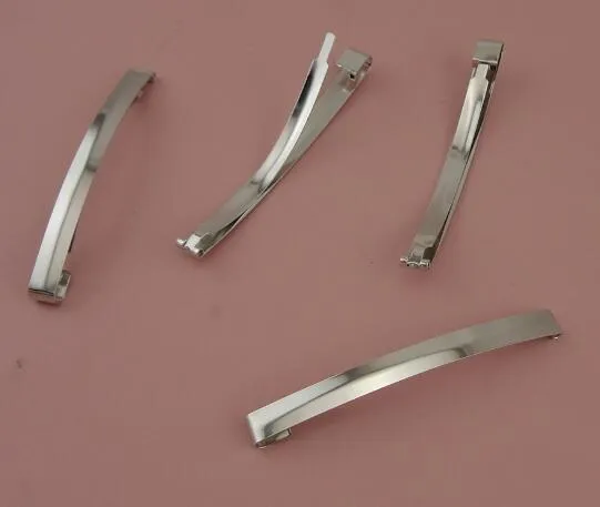 20 Silver Finish Metal Slide Plain Hair Clips 8mm 9.0cm Width