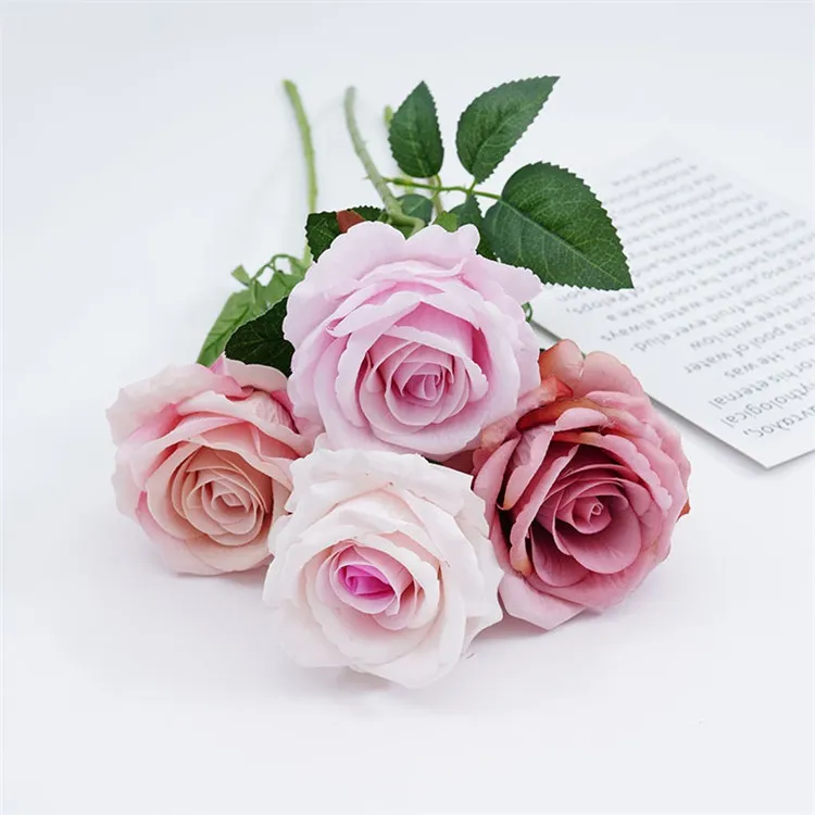flannelette emulação única rosa casamento decoração com flores simulação sentir a mão hidratante subiu T9I00381 dom Dia dos Namorados