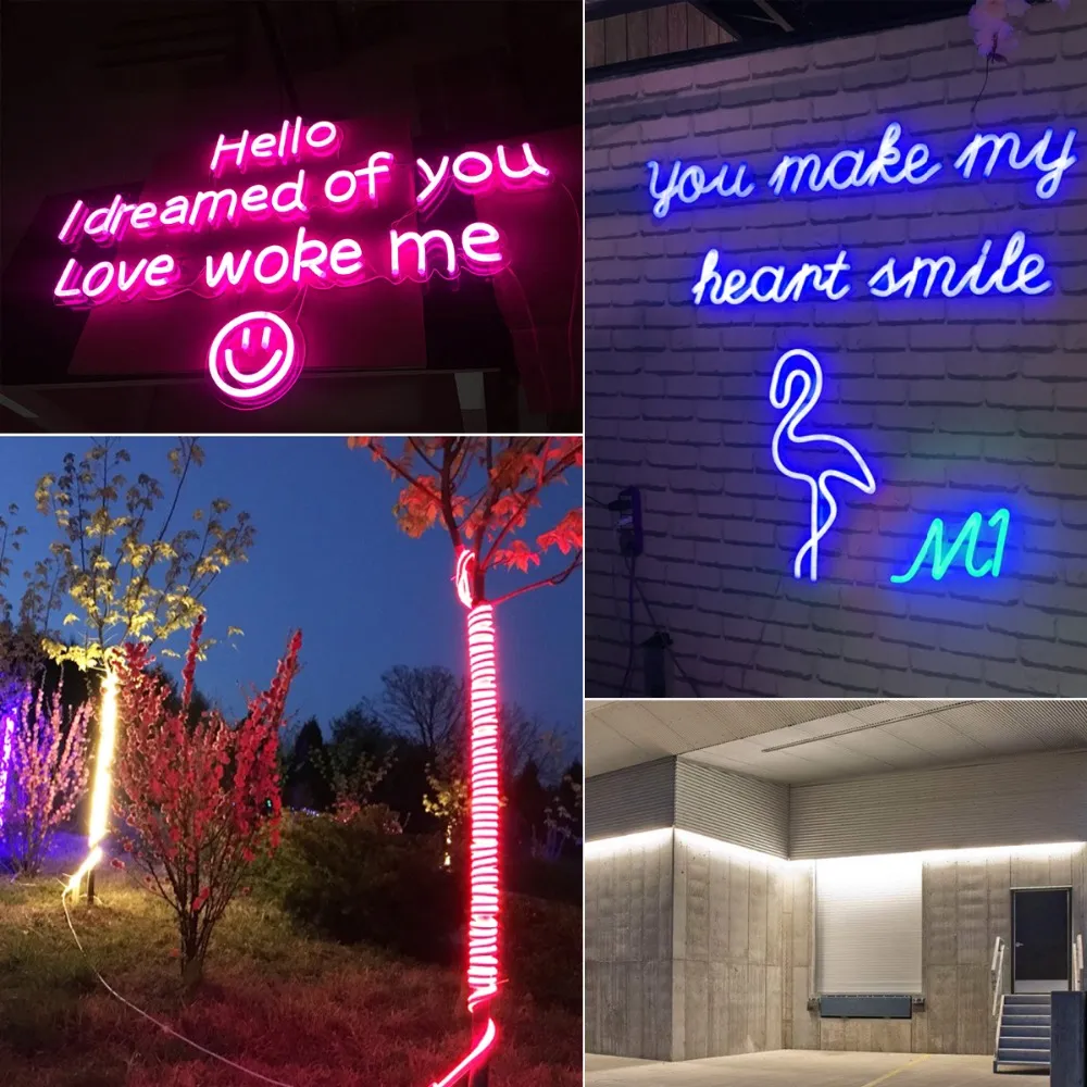 220V Neon Light Strip Flexible Outdoor Christmas Holiday Fairy LED Strip Rope Tube SMD 2835 120LEDs/M Strip Lamp With EU Power