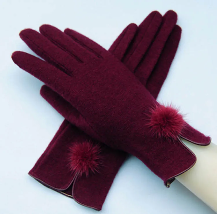 Guanti moda-donna Guanti touch screen Cinque dita Guanti invernali in lana calda di alta qualità