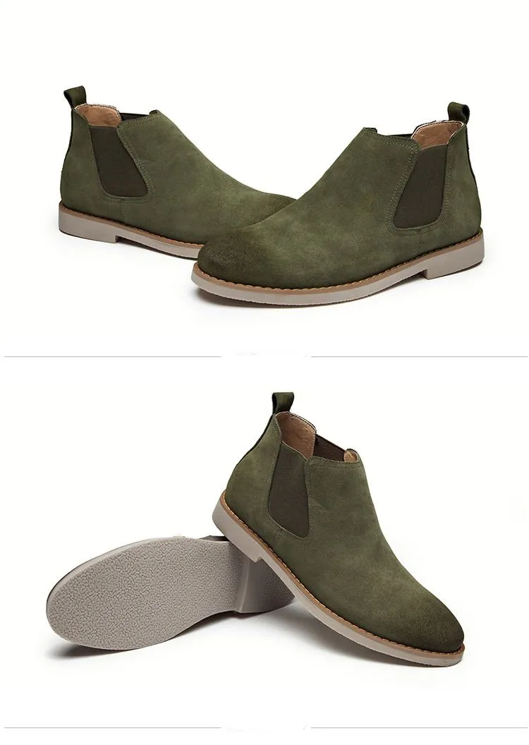 남성 zymb01에 대한 뜨거운 판매-OTS 남자 스웨이드 가죽 신발 잉글랜드 스타일의 탄성 브레이드 신발