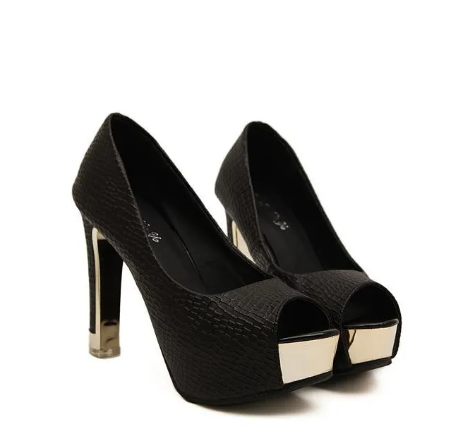Sexy Platform Peep Toe Pumps High Heel Womens Shoes, Elegant