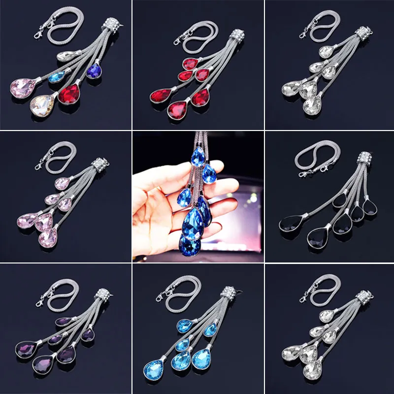 Auto hanger Opknoping Crystal Auto Interieur Accessoires Decoratie Achteruitkijkspiegel Ornament Mode Charms Gift 8 kleuren