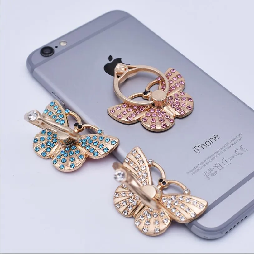 Butterfly 360 Telefon Palca Pierścionek Telefon Stojak na iPhone 7 6 Samsung S8 S7 Xiaomi Huawei OnePlus Vivo Oppo Smartfones Tabletki