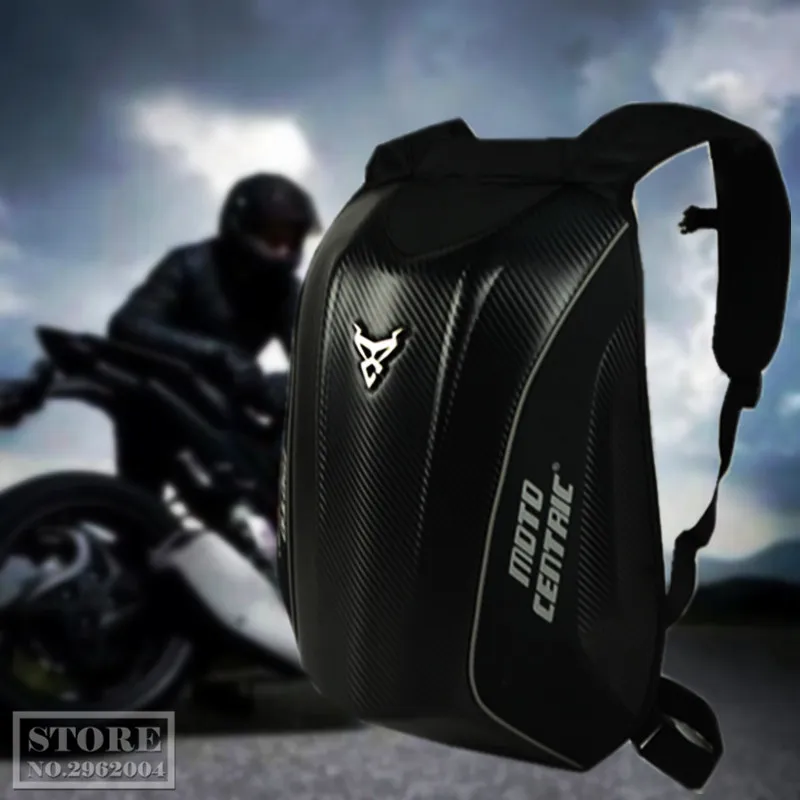 Mochila de motocicleta impermeable con carcasa dura, mochila de fibra de  carbono para hombre, accesorios de motocicleta