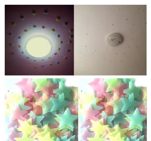 Estrelas luminosas adesivos brilham no escuro adesivos de parede para crianças sala decoração de casa decalque papel de parede decorativo