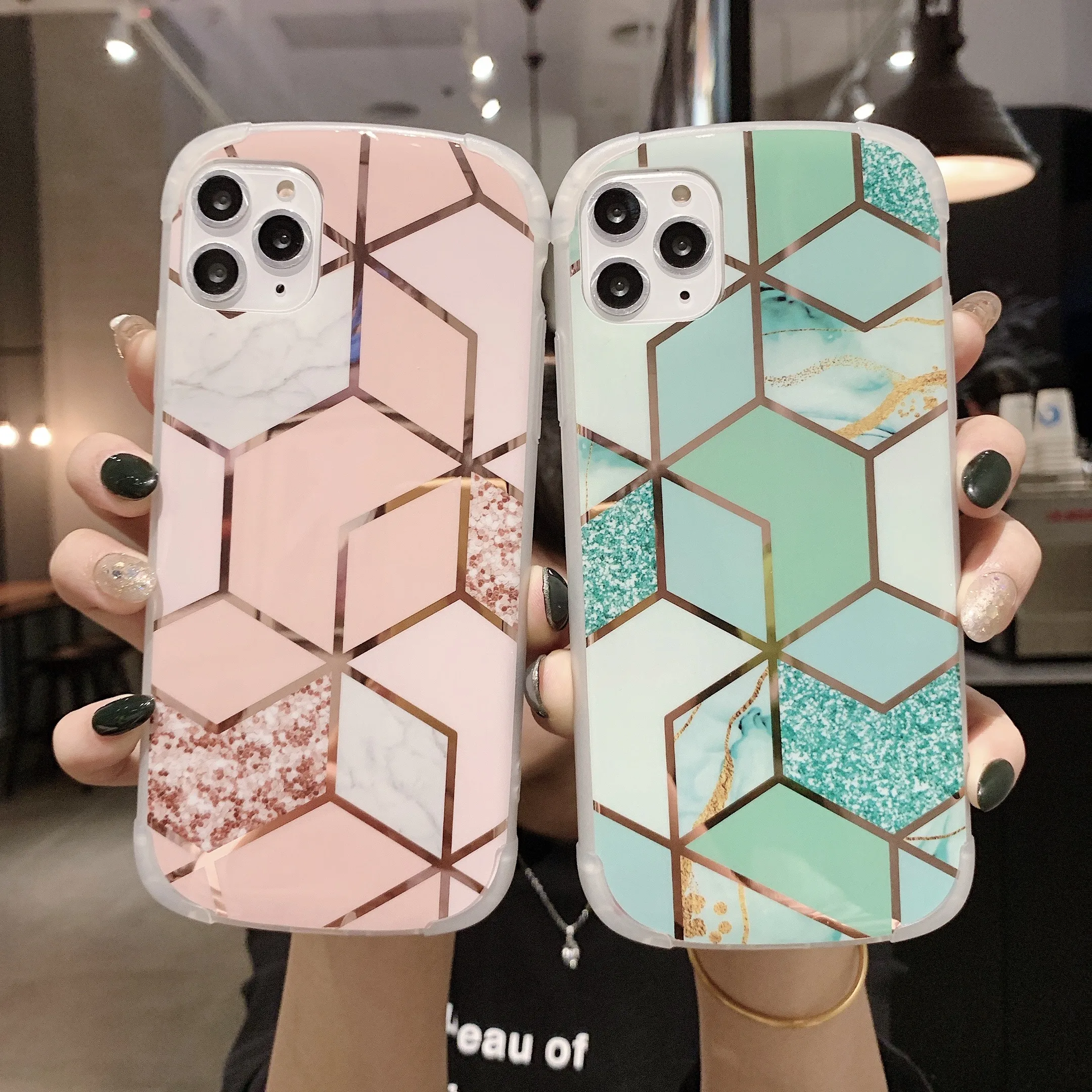 Anti-Knock Mármore TPU Protetora Protetora Caso de telefone para iPhone 11 Pro x XR XS Max 7 8 PLUS SE Bumper Capa protetora