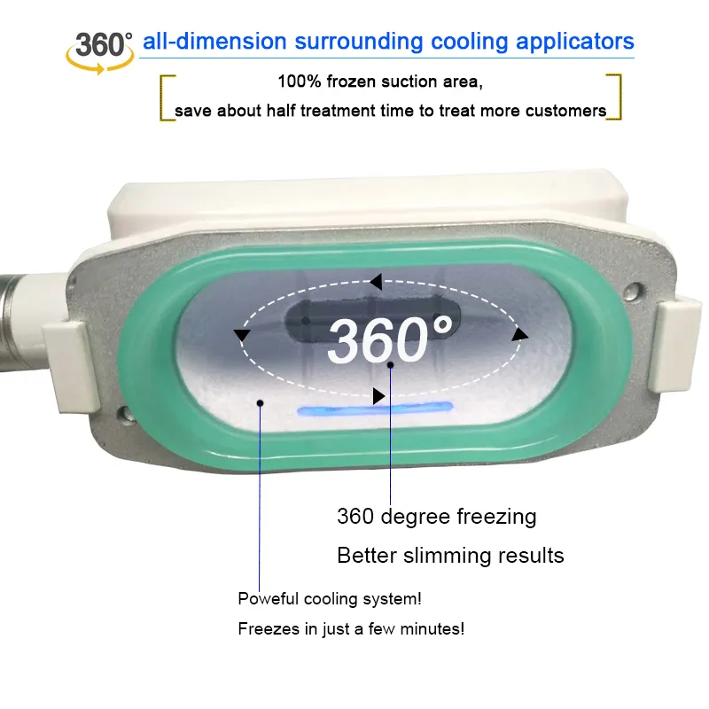 냉동 지질 분해 지방 동결 리포 홀라스 캐비테이션 RF 신체 슬리밍 기계 셀룰 라이트 제거 360 냉동 미용 장비 진공 체중 감량 시스템