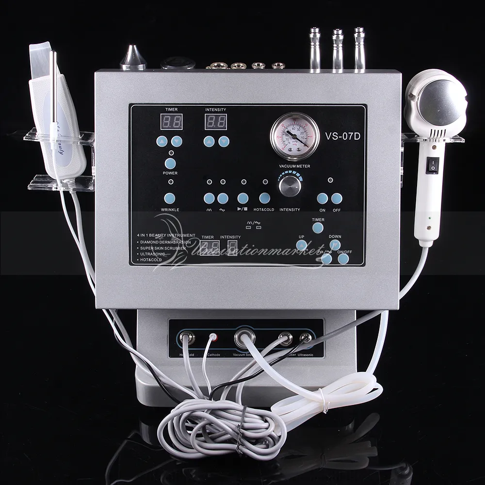 Hoge kwaliteit 4 in 1 Diamond Dermabrasion Microdermabrasion Ultrasone Skin Scrubber Salon Machine